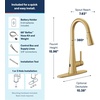 image:imageMoen Sleek Matte Black Pulldown Kitchen Faucet Featuring Pull Down Sprayer with Power Boost High Arc Modern Kitchen Faucet OneHandle Easy Installation 7864BLBrushed Gold