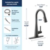 image:imageMoen Sleek Spot Resist Black Stainelss Motionsense Wave Sensor Touchless OneHandle High Arc Pulldown Modern Kitchen Faucet Featuring Power Clean 7864EWBLSMatte Black