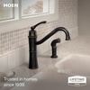 image:imageMoen Wetherly Mediterranean Bronze HighArc Kitchen Faucet with Side Spray 87999BRBMediterranean Bronze