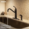 image:imageMoen Wetherly Mediterranean Bronze HighArc Kitchen Faucet with Side Spray 87999BRBSpot Resist Stainless