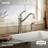 image:imageMoen Wetherly Mediterranean Bronze HighArc Kitchen Faucet with Side Spray 87999BRBSpot Resist Stainless