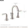 image:imageMoen Wetherly Spot Resist Brushed Nickel TwoHandle Widespread Bathroom Faucet with Valve Included 3hole Deck Mounted Setup WS84855SRNPack of 1