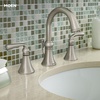 image:imageMoen Wetherly Spot Resist Brushed Nickel TwoHandle Widespread Bathroom Faucet with Valve Included 3hole Deck Mounted Setup WS84855SRNPack of 1