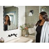 image:imageMoen YB5161BL Voss 1Light DualMount Bath Bathroom Vanity Light Fixture with Frosted Glass