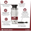 image:imageWaste King Garbage Disposal for Kitchen Sink with Power Cord Compact Food Waste Disposer L11113 HP  Continuous Feed Pack of 2