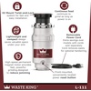 image:imageWaste King Garbage Disposal for Kitchen Sink with Power Cord Compact Food Waste Disposer L11113 HP  Continuous Feed Pack of 2