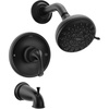 image:imageMoen 82115BL Idora SingleHandle PosiTemp Tub and Shower Faucet with Valve Included Matte Black PressureBalancing Shower System with Showerhead and IPS Tub SpoutMatte Black