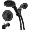 image:imageMoen 82775BL Beric SingleHandle Tub and Shower Faucet with Handshower and Metal Hose Valve Included IPS Tub Spout Matte BlackMatte Black
