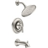 image:imageMoen 82850SRN Wetherly PosiTemp Tub and Shower with Valve Included Spot Resist Brushed Nickel