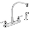 image:imageMoen 8792 Commercial TwoHandle MBition Kitchen Faucet with Side Spray Chrome