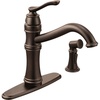 image:imageMoen Belfield Oil Rubbed Bronze Traditional One Handle High Arc Kitchen Faucet with Side Spray and Optional Deckplate Included 7245ORBOil Rubbed Bronze