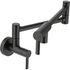 image:imageMoen Black Stainless Modern Wall Mount Swing Arm Folding Pot Filler Kitchen Faucet S665BLSMatte Black