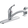 image:imageMoen Chateau Chrome Single Handle 4Hole Kitchen Faucet with Protege Side Spray 67430Chrome
