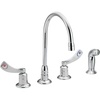 image:imageMoen Commercial Chrome MDura Kitchen Faucet with Side Spray with 4Inch handles 22 gpm 8244