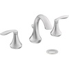 image:imageMoen Eva Brushed Nickel TwoHandle High Arc Widespread Bathroom Sink Faucet for 3Hole Setups with Valve Included TV6420BNChrome