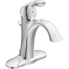image:imageMoen Eva Chrome OneHandle Single Hole Bathroom Sink Faucet with Optional Deckplate and Available Vessel Sink Extension Kit 6400