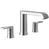 image:imageMoen Genta LX TwoHandle Deck Mounted Roman Tub Faucet Widespread Modern Bathtub Set for Soaking Tub Valve Required Brushed Nickel T908BNChrome