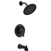 image:imageMoen Halle Spot Resist Brushed Nickel Tub and Shower Trim Kit Featuring Showerhead Lever Handle and Tub Spout with PosiTemp Valve Included 82970SRNMatte Black