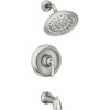 image:imageMoen Halle Spot Resist Brushed Nickel Tub and Shower Trim Kit Featuring Showerhead Lever Handle and Tub Spout with PosiTemp Valve Included 82970SRNSpot Resist Nickel