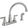 image:imageMoen Hutchinson Spot Resist Stainless 2Handle HighArc Kitchen Faucet with Side Sprayer 87048SRS