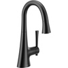 image:imageMoen Kurv Collection Chrome OneHandle Pulldown Bar Faucet with Power Clean Featuring Reflex 6126Matte Black