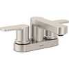 image:imageMoen Laris Chrome OneHandle Single Hole Modern Bathroom Sink Faucet with Optional Deckplate and Spring Loaded Drain Assembly 84014Spot Resist Brushed Nickel