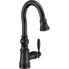 image:imageMoen S53004ORB Weymouth Shepherds Hook Pulldown Kitchen Bar Faucet Featuring Metal Wand with Power Clean OilRubbed BronzeMatte Black