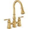 image:imageMoen S73204ORB Weymouth Two Handle Pulldown Bridge Kitchen Faucet Oil Rubbed BronzeBrushed Gold