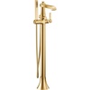image:imageMoen S931 Flara OneHandle Freestanding Floor Mount Tub Filler with Handshower ChromeBrushed Gold