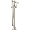image:imageMoen S931 Flara OneHandle Freestanding Floor Mount Tub Filler with Handshower ChromeBrushed Nickel