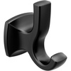 image:imageMoen Voss Matte Black Double Robe Hook for Bathroom Towels YB5103BL