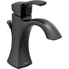 image:imageMoen Voss Matte Black OneHandle Single Hole Bathroom Sink Faucet with Optional Deckplate 6903BL