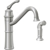 image:imageMoen Wetherly Mediterranean Bronze HighArc Kitchen Faucet with Side Spray 87999BRBSpot Resist Stainless