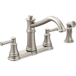 image:imageMoen 7255ORB Belfield Traditional Two Handle High Arc Kitchen Faucet with Side Spray Oil Rubbed BronzeStainless Steel