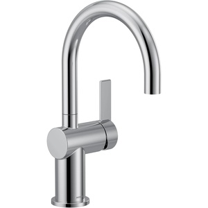 image:imageMoen 7622BL CIA Pulldown Kitchen Faucet with Power Boost Includes Optional Chrome and Brushed Gold Accents Matte Black withChrome