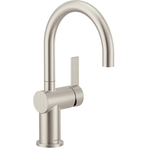 image:imageMoen 7622BL CIA Pulldown Kitchen Faucet with Power Boost Includes Optional Chrome and Brushed Gold Accents Matte Black withSpot Resist Stainless