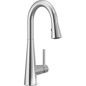 image:imageMoen 7664BLS Sleek OneHandle High Arc Pulldown Bar Faucet Black StainlessChrome