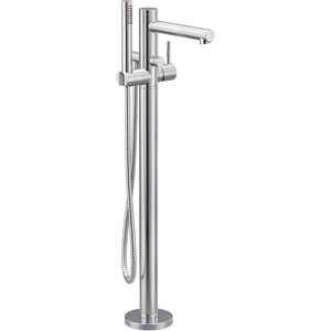 image:imageMoen Align Brushed Gold OneHandle Freestanding Floor Mount Tub Filler Freestanding Tub Faucet with Handshower 395BGChrome