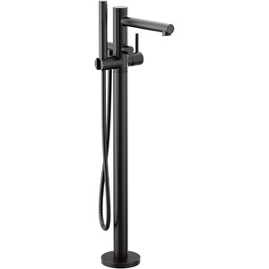 image:imageMoen Align Brushed Gold OneHandle Freestanding Floor Mount Tub Filler Freestanding Tub Faucet with Handshower 395BGMatte Black