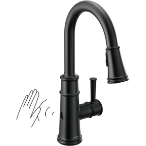 image:imageMoen Belfield Oil Rubbed Bronze Pulldown Kitchen Faucet with Power Boost and Reflex Traditional Kitchen Faucet OneHandle Easy Installation 7260ORBMatte Black