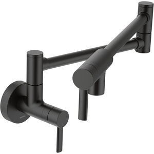 image:imageMoen Black Stainless Modern Wall Mount Swing Arm Folding Pot Filler Kitchen Faucet S665BLSMatte Black
