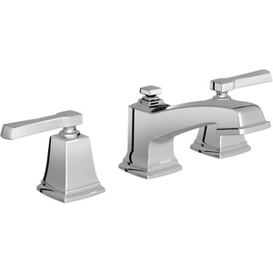 image:imageMoen Boardwalk Brushed Nickel TwoHandle High Arc Widespread Bathroom Sink Faucet for 3Hole Setups with Valve Included TV6220BNChrome