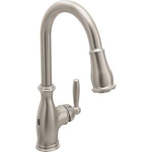 image:imageMoen Brantford Oil Rubbed Bronze Motionsense Wave Touchless OneHandle Pulldown Kitchen Faucet wit Sprayer Featuring Reflex Docking System 7185EWORBSpot Resist Stainless