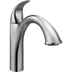 image:imageMoen Camerist OilRubbed Bronze OneHandle Single Hole Kitchen Faucet with Pullout Spout Bathroom Sink has Deck Plate for ThreeHole Countertop Drain Trim Included 7545ORBChrome