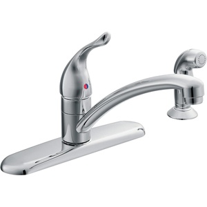 image:imageMoen Chateau Chrome Single Handle 4Hole Kitchen Faucet with Protege Side Spray 67430Chrome