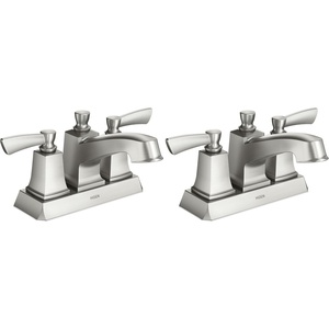 image:imageMoen Conway Spot Resist Brushed Nickel TwoHandle Centerset Bathroom Faucet with Drain Assembly WS84922SRNSpot Resist Brushed Nickel