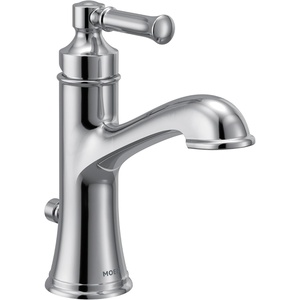 image:imageMoen Dartmoor Matte Black Single Handle Bathroom Sink Faucet with Optional Deckplate 6803BLChrome