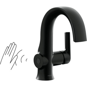 image:imageMoen Doux Brushed Nickel Motionsense Wave Touchless Single Handle Bathroom Sink Faucet S6910EWBNMatte Black