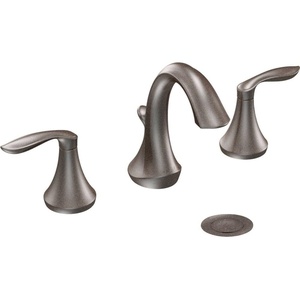 image:imageMoen Eva Brushed Nickel TwoHandle High Arc Widespread Bathroom Sink Faucet for 3Hole Setups with Valve Included TV6420BNOil Rubbed Bronze