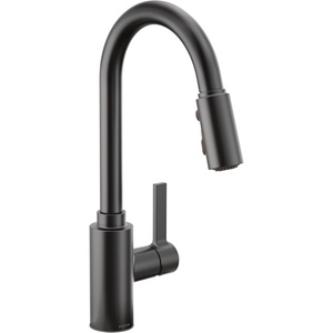 image:imageMoen Genta LX OneHandle Modern Kitchen Faucet with Pull Down Sprayer High Arc Reflex Docking Head and Power Boost for a Faster Clean Chrome 7882Matte Black